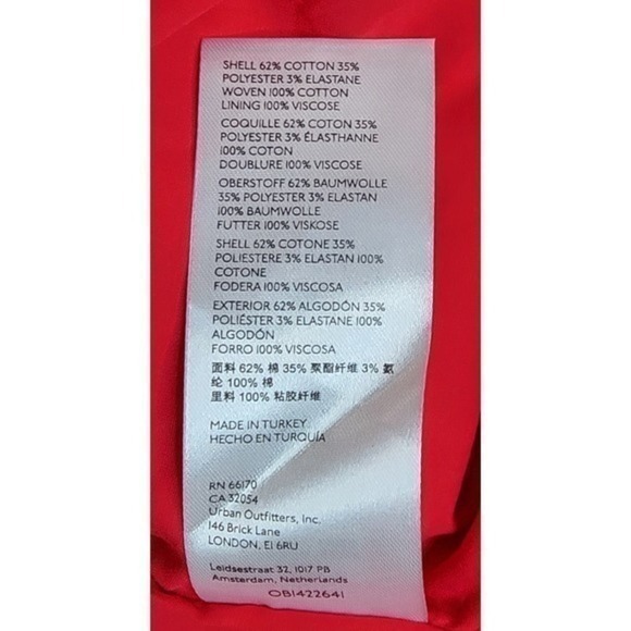 Anthropologie Maeve BNWT Puff Sleeve‎ Sweetheart Mini Dress Red size L - Picture 6 of 9